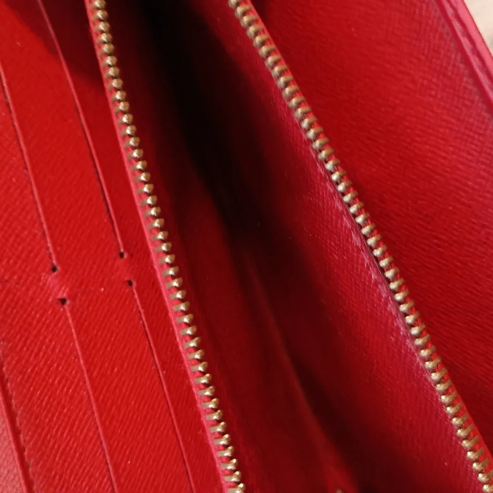 Louis Vuitton Sarah leather wallet red